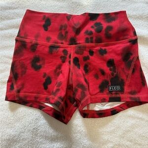 EUC XS Fleo Apex Red Shorts with Spots (Leopard Blur is the name I think)